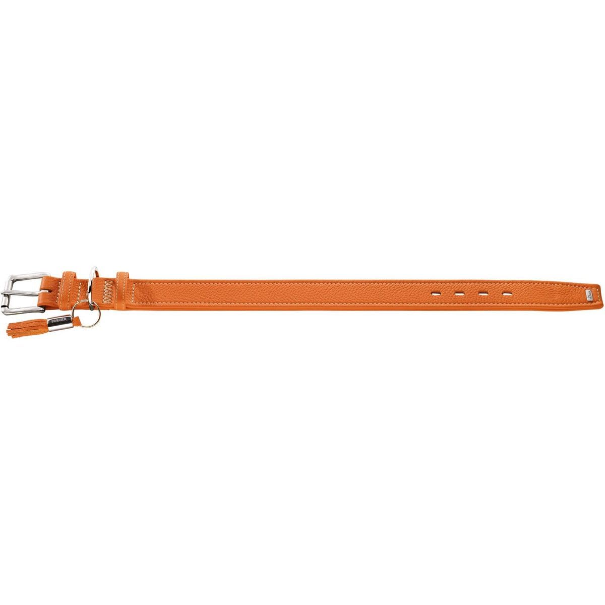 HUNTER CANNES Hundehalsband, Leder, Nappaleder, weich, edel, elegant, 55 (M), orange