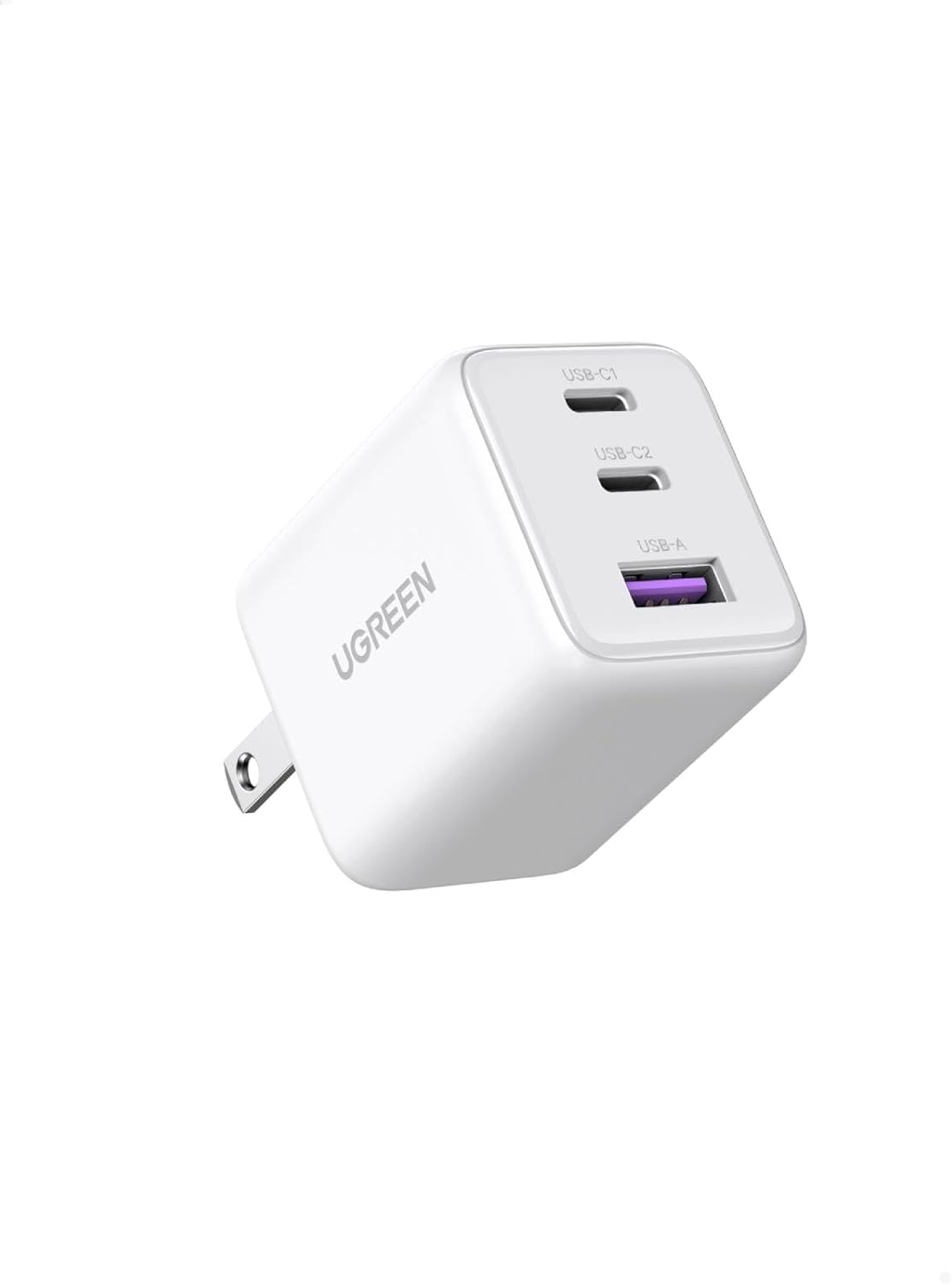 UGREEN 30W Dual USB C Port Wall Charger, 3-Ports GaN Material PD+QC Fast Charger Block Compatible with iPhone 17 16 15 14 Pro Max, Galaxy S26 S25 24 23, iPad, Airpods Pro, White