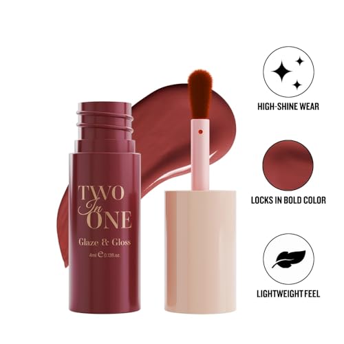 Image of Character Two in One- Glaze & Gloss | Bold Color + High-Shine Lip Gloss | Lightweight, Smudge-Proof & Transfer-Resistant | Non-Sticky, Comfortable Wear | Travel-Friendly & Long-Lasting (CTO406, 4ml)