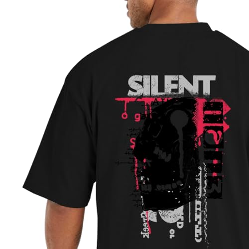 Camiseta Oversized de Algodão Masculina Ideal para Academia e Esportes Gola Redonda Estampa Cranio (