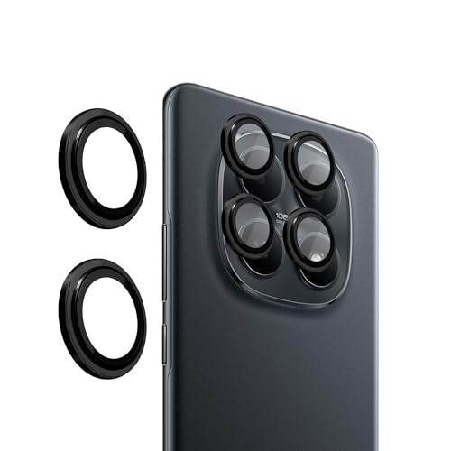 Image of Amazon Brand - Solimo Camera Glass Lens Protector Ring for Redmi Note 15 Pro 5G Case Friendly with Edge to Edge Coverage and Easy Installation (Black)