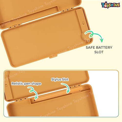 Image of Toyshine 2 in 1 Digital LCD Writing Pad Children Doodle Board with Pencil Box for Kids 3-10 Years Old Boys /Girls Gifts Education Learning Toy, Yellow