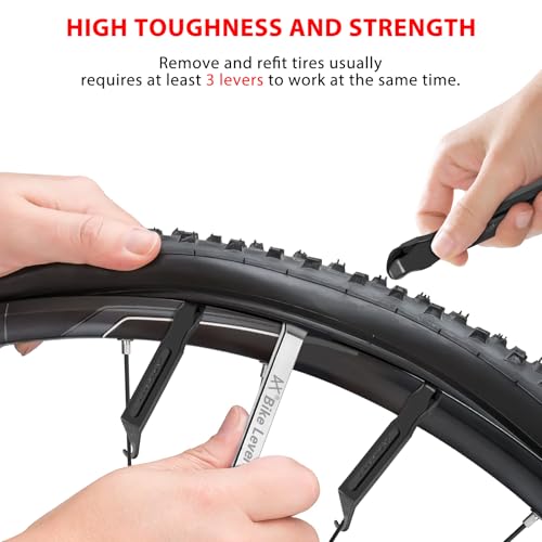 Premium Bicycle Tire Lever Tyre Spoon Iron Changing Tool, Black*4 and Silver*3 - Bild 8 von 34