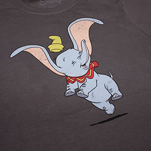 Disney Dumbo Happy T-Shirt, Grigio (Charcoal Ant)