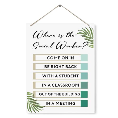 School Social Worker Office Decor, Decorative Wood Plaque for Hanging,