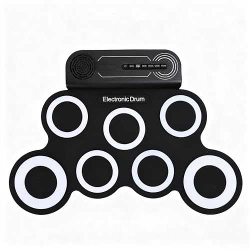 Badafaci Batería Enrollable con 7 Pads, Recargable, 10 Horas de