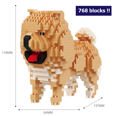 Figuur om in elkaar te zetten met nanoblocks. Chow chow hond - Afbeelding 4