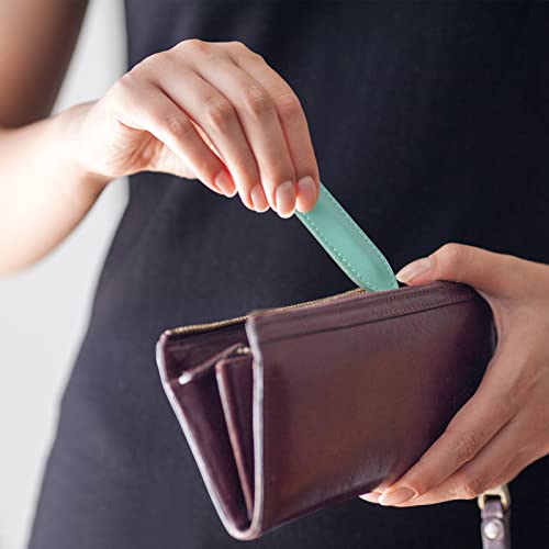 2 Pcs Glass Cuticle Pusher With Leather Case, Glass Cuticle Stick Fingertip Precision Filing Cuticle Remover Etched Dual-Ended Manicure Stick #TOP5