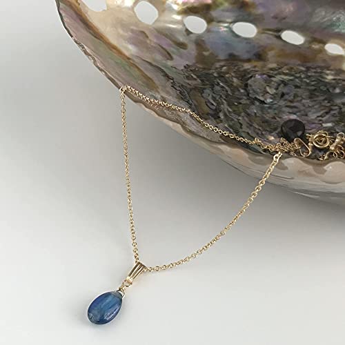 Dainty Blue Kyanite Crystal Necklace 