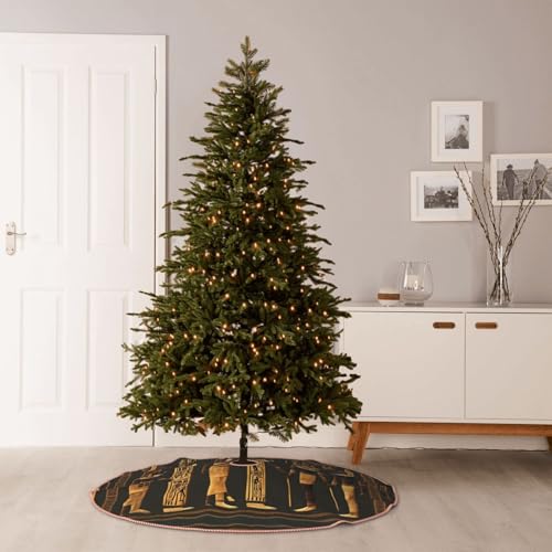 Jupe de sapin de Noël égyptienne rustique tapis grand arbre fêtes intérieur extérieur chic - 8