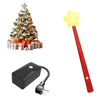 Light Up Magic Wand Wireless Remote Control Outlet with Music for Christmas & Party Decoration String Lights,House Outdoor Patio,Sensory Toys Ideal Gift for Halloween Christmas Cosplay Party