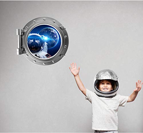 Vinilo Decorativo Ventana Nave Espacial 3D 18 Pulgadas miniatura 3