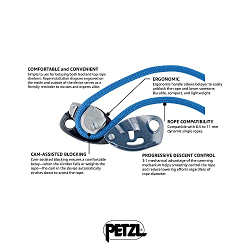image for Petzl GRIGRI Belay Device - Belay Device with Cam-Assisted Blocking fo