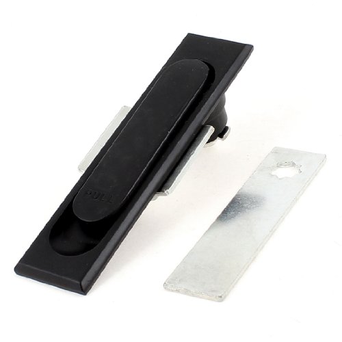 Image of Aexit Pull Button Padlocks & Hasps Type Metal Plane Lock 4.5 inch Length Black for Keyed Padlocks Machine Cabinet