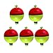 THKFISH Fishing Bobbers 5PCS EVA Foam Round Floats Red/Green Snap-On Spring Fishing Buoy Accessories for Freshwater Saltwater 1/25oz (0.8X1 inch)