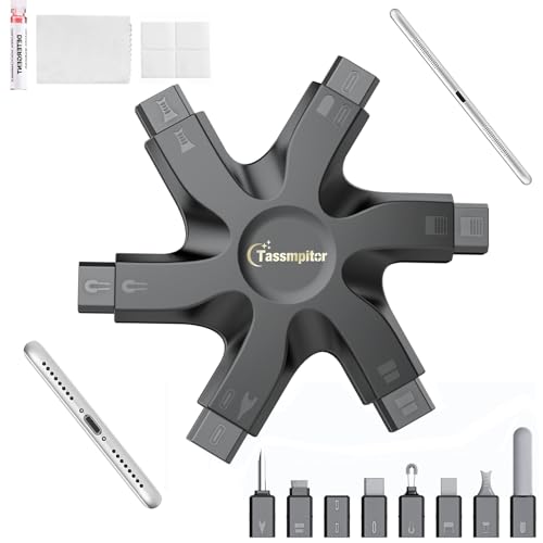 Tassmpitor for iPhone Cleaning Kit Phone Port Cleaner Cleaner Kit for AirPod iPhone Pro Max Cleaning Putty for Cell Phone Charging Port Lightning Charger Connector Cable Speaker Repair Restore Tool