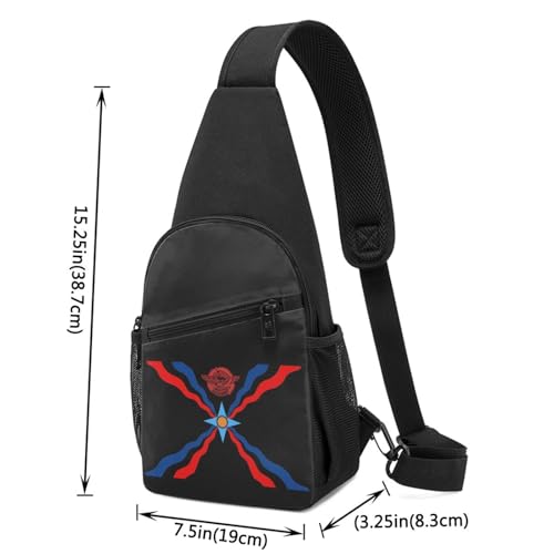 Assyrian Flag，Fashion One-Shoulder Bag，Anti-Theft Crossbody Shoulder Chest Bag4