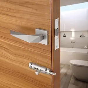LAPO Deluxe Door Locks for Bathroom Door Lock, Balcony - Store Room Keyless Handle Set with Brass Baby Latch for Home, Office, Hotel (Matt Finish) Ro-126