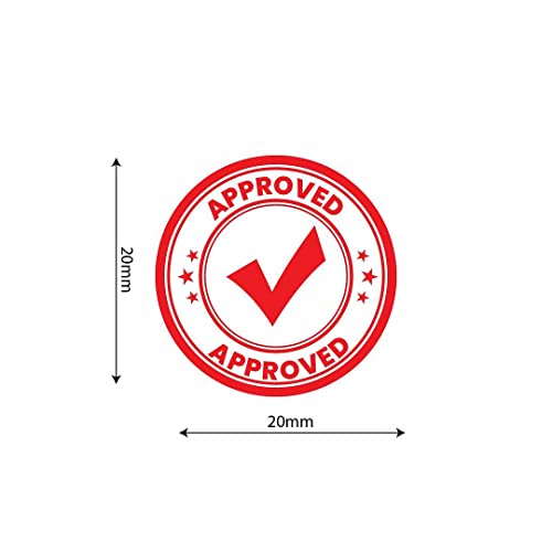 Image of CVANU 500pcs Approved Mini Sticker in Red Color Round Shape (20 X 20mm) cv9