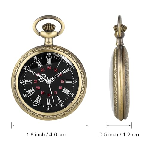 Image of Vintage Quartz Pocket Watches for Men with Chains, Analog Pocket Watch for Women, Gifts for Dad /Grandpa Gifts for Him for Birthday