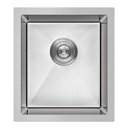 MENATT 15-inch Undermount Bar Sinks, 304 Stainless Steel Workstation Bar Prep Sinks, Single Kitchen Sink Bowl, 15" x 17" x 8" MENATT 15-inch Undermount Bar Sinks, 304 Stainless Steel Workstation Bar Prep Sinks, Single Kitchen Sink Bowl, 15" x 17" x 8"
