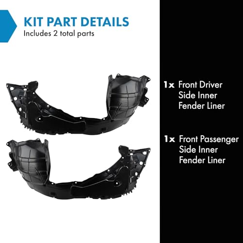 Image of TRQ Front Inner Fender Liner Set Compatible with 2013 INFINITI JX35 2014 QX60 2013-2014 Nissan Pathfinder NI1248137 NI1249137