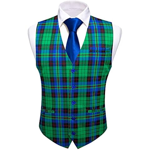 Barry.Wang Dark Green Herringbone Waistcoat Cover