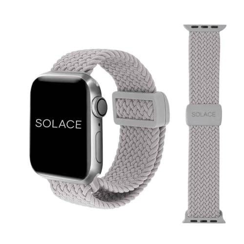 Solace Bands Imperium Adapt Wide Adjustable Nylon Braided Watch Band - Compatible with All Apple Watches - Solace Apple Watch Bands for Women & Men - Smart Watches Band Series 11-1 Ultra SE
