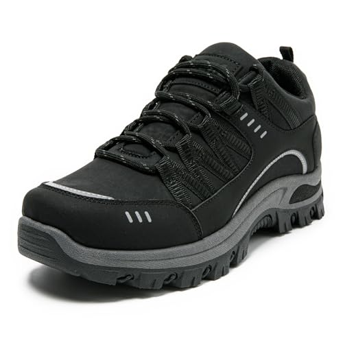 JOMIX Zapatillas de Montaña Mujer Antideslizantes Sneakers Trekking Ligeras y Cómodas Suela Multi‑Tracción Resistentes y Transpirables para Senderismo Camping y Uso Diario WOS255035 Negro 38