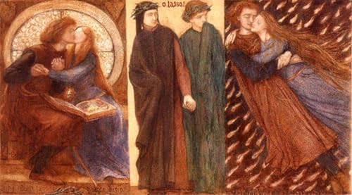 Pinturas murales de Paolo e Francesca por Dante Gabriel Rossetti cartel decorativo 60x90cm