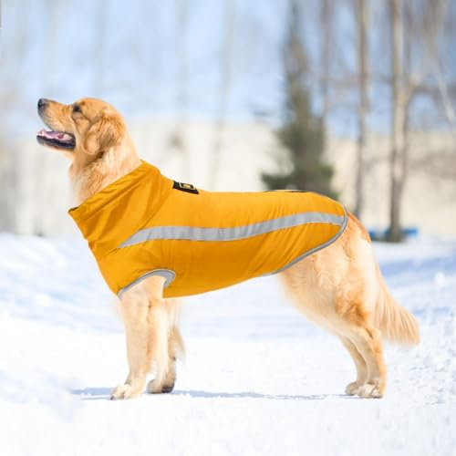DoggieKit Hundejacke Wasserdichter Hundemantel Reflektierende Wintermantel mit Fleecefutter Winddichtes Wintermantel Hundepullover Hundekleidung für Kaltes Wetter Winter Warm Hunde Winterweste Jacken