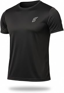 SWEATHEADS Round Neck Moisture Absorbing Performance Half Sleeve Slim Fit T-Shirt for Men | Quick Dry Technology | Light W... Price In India