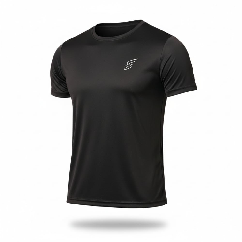 SWEATHEADS Round Neck Moisture Absorbing Performance Half Sleeve Slim Fit T-Shirt for Men | Quick Dry Technology | Light W...