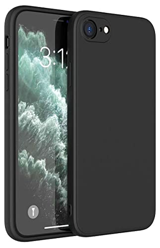 Mixroom - Cover Custodia Case per iPhone 7 / iPhone 8 / SE 2020 / SE 2022 Protezione Copre Fotocamera in Silicone TPU Opaco con Bordi Piatti Colore Nero