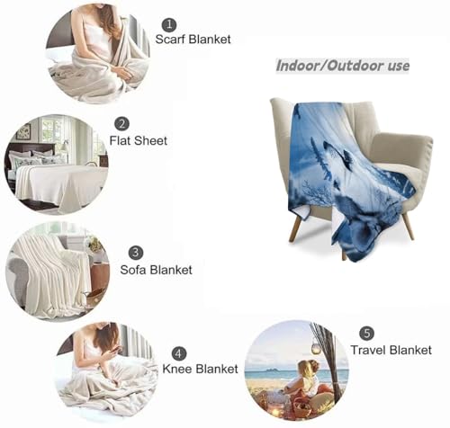 goodbath Wolfs Überwurfdecke, Tierische Wölfe Fleece-Decke Kuschelige Plüsch-Decke für Sofa Couch Bett, 200 cm x 150 cm