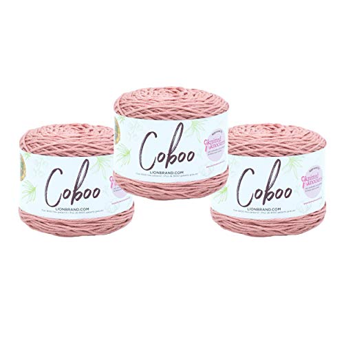 Lion Brand Yarn Coboo Yarn Soft Yarn for Knitting Crochet and Crafts Mauve 3 Pack