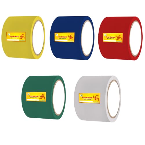 Image of Vastu Combo of Five Color Tapes | Size - 3 Inch (72 mm) Approx | Length- 20 Meter (Approx) | Vastu Tape Remedy for Toilet | Vastu Tape for Main Door Entrance | Pack of 5