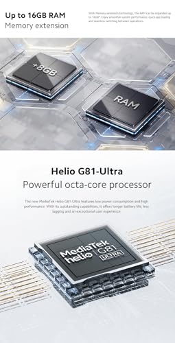 Xiaomi Redmi 14C NFC Téléphone Mobile 120Hz 6.88",Smartphone 8+256GB avec processeur Helio G81 Ultra et Batterie 50MP AI 5160mAh à Double caméra Jusqu’à 22 Heures de Lecture vidéo(Version EU Bleu) – Image 4