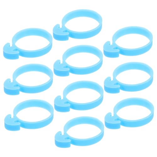 DIYEAH Anneaux De Fixation en Silicone Bleu Clair pour Poches à Douille Pâtisserie, Lot de 10 Pièces, Accessoires d'attache Adaptateurs Antidérapants pour Décoration De Gâteaux