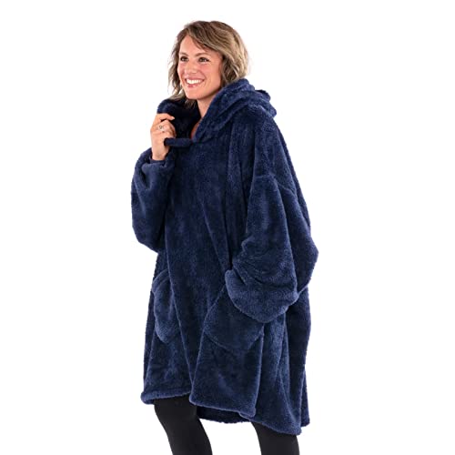 Snug Rug Wearable deken hoodie - Sherpa fleece volwassen size hoodie deken zachte comfortabele oversized dekens met… - Image 6