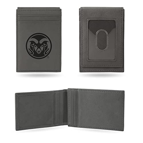 Image of Rico Industries NCAA Gray Laser Engraved Front Pocket Wallet - Compact /Comfortable /Slim