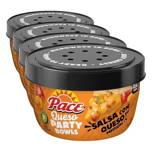 Pace Salsa Con Queso Dip, 11 oz Microwavable Bowl (Pack of 4)