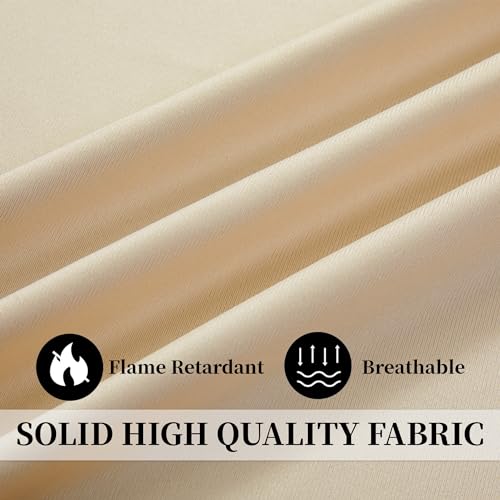 Image of 5ft Wide x 8ft Tall Hospital Curtains with Grommet for Hospital Medical Clinic SPA Lab Curtain Room Divider Privacy Screen (Beige, 1 Panel)