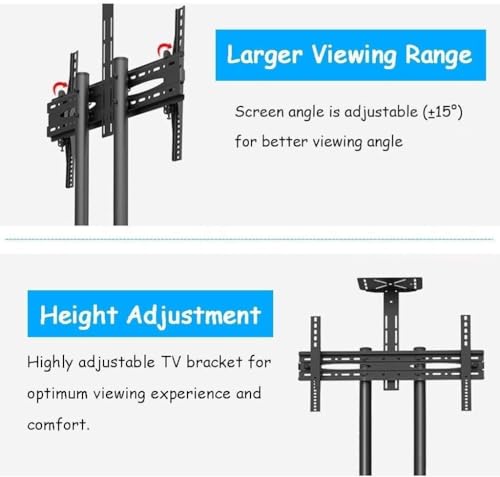 Soporte de TV móvil ajustable en altura de acero miniatura 3