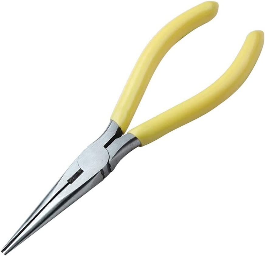 Pinze a becco lungo, pinze a becco lungo, sottili seghettate a becco lungo micro filo di precisione loop catena fine pinza naso professionale strumento per la realizzazione di gioielli perline hobby