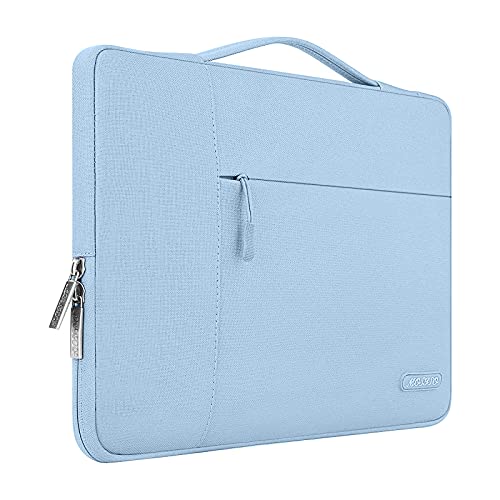 Image of MOSISO Laptop Sleeve Compatible with MacBook Pro 16 inch with Touch Bar A2141, 15 15.4 15.6 inch Dell HP Asus Acer Samsung Sony Chromebook, Polyester Multifunctional Briefcase Bag, Airy Blue