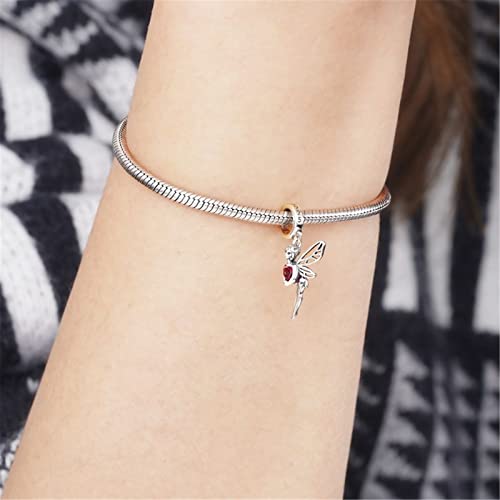 GNOCE Butterfly Fairy Pendant Charms Embraces Heart Gemstone Dangle Charm Bead 925 Sterling Silver Fit Bracelet/Necklace For Mother's Day Gift3