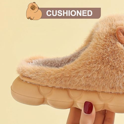 Capybara Slippers Kids Women With 5 Pcs Cute Socks Plush Cartoon Slide Sandals Cute Fuzzy Indoor Outdoor Cozy House Shoes4
