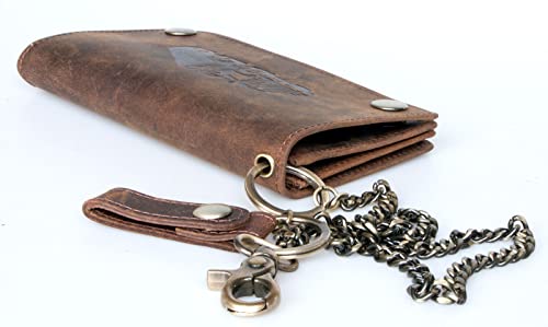 Trucker's Genuine Leather Wallet With A Truck Whole Made Of Durable Cowhide With A Chain 17.7 inches2