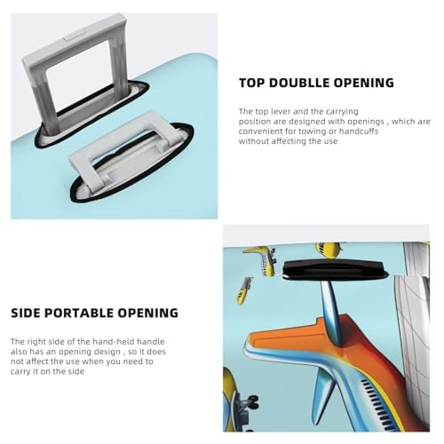 Travel Luggage Cover for Suitcase Elastic Suitcase Protector Cartoon Airplane Suitcase Covers Washable Suitcase Protective Cover Dust-proof Luggage Covers Fit 18-32 Inch Luggage4